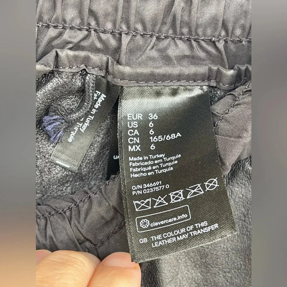 ALEXANDER WANG x H&M Genuine Leather Tearaway Jogger Pants size 6 - Picture 10 of 11